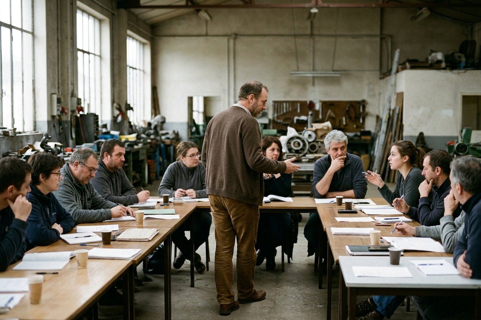 Atelier de conduite du changement avec des salariés