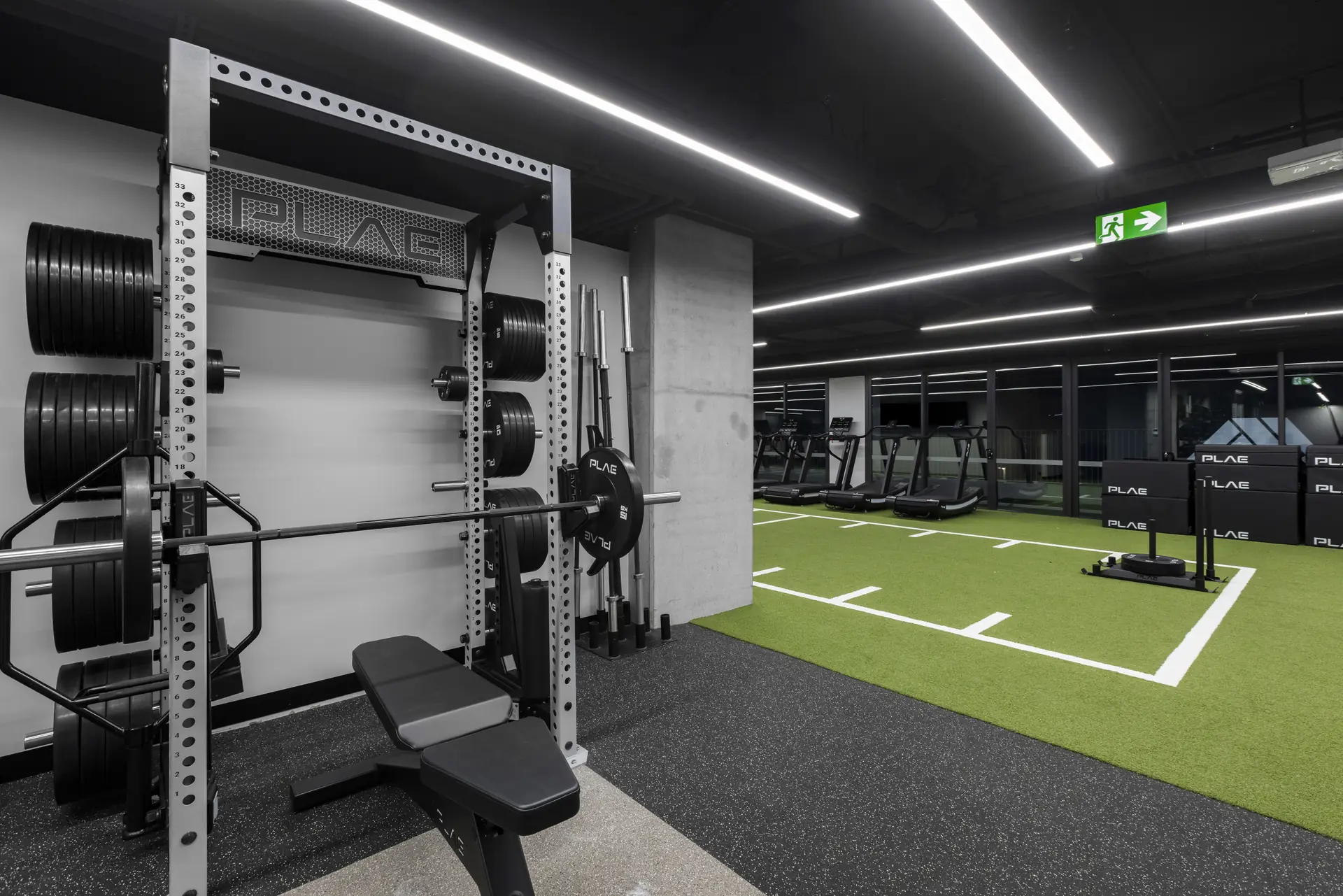 ICONx rack framing the ATTACK Performance Turf lane at Athletes Authority Sydney