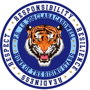 P.S./I.S. 308 Clara Cardwell school logo with tiger mascot