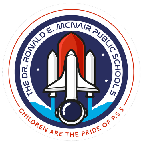 Dr. Ronald E. McNair Public School logo with space shuttle