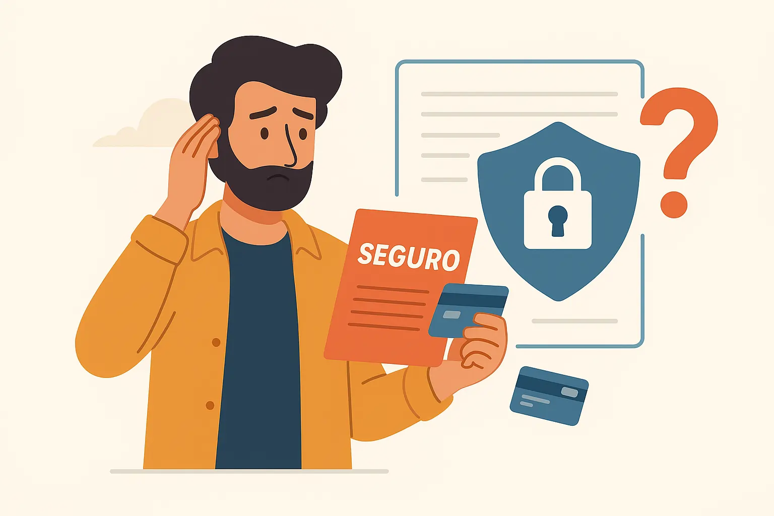 Ilustración sobre seguro de tarjeta de crédito y derechos del consumidor en Perú