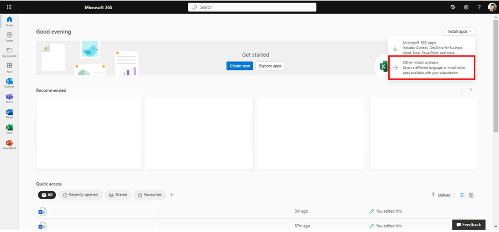 how to install MS Projects from Microsoft official site
