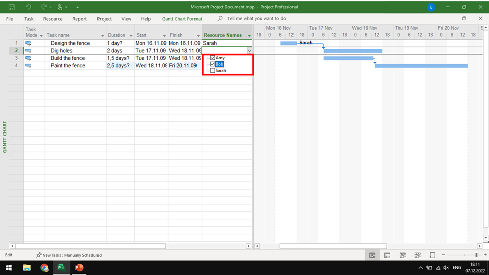 How to add resources to tasks within Microsoft Project Desktop