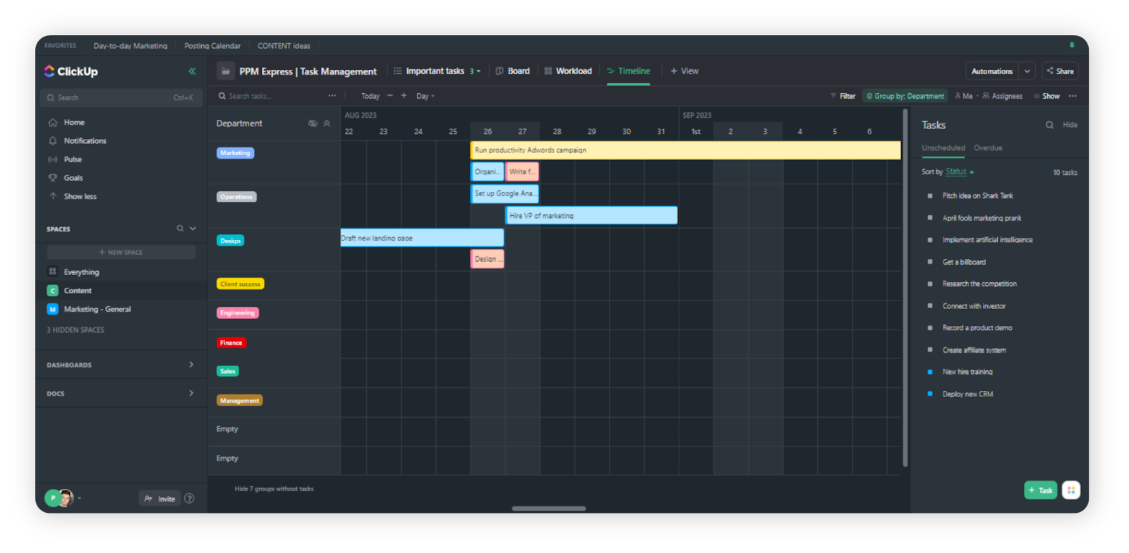 ClickUp as an Excel alternative
