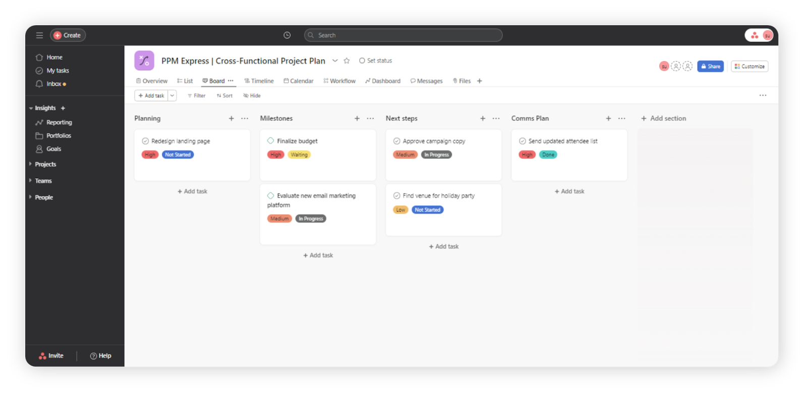 Asana as an Excel alternative