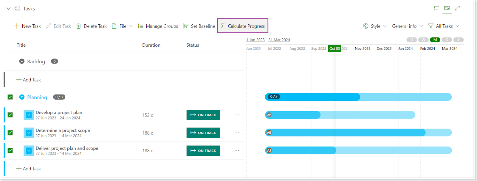 Progress-related fields in PPM Express
