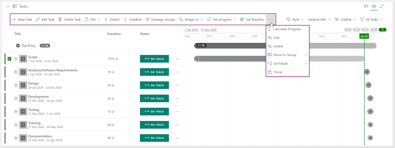 bulk actions on PPM Express