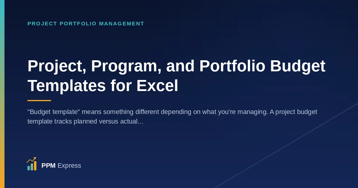 Project, Program, and Portfolio Budget Templates for Excel