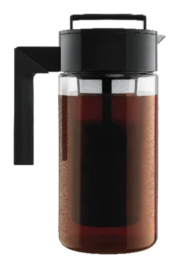 Cold brew coffee pitcher used for making smooth cold brew concentrate for serving groups.