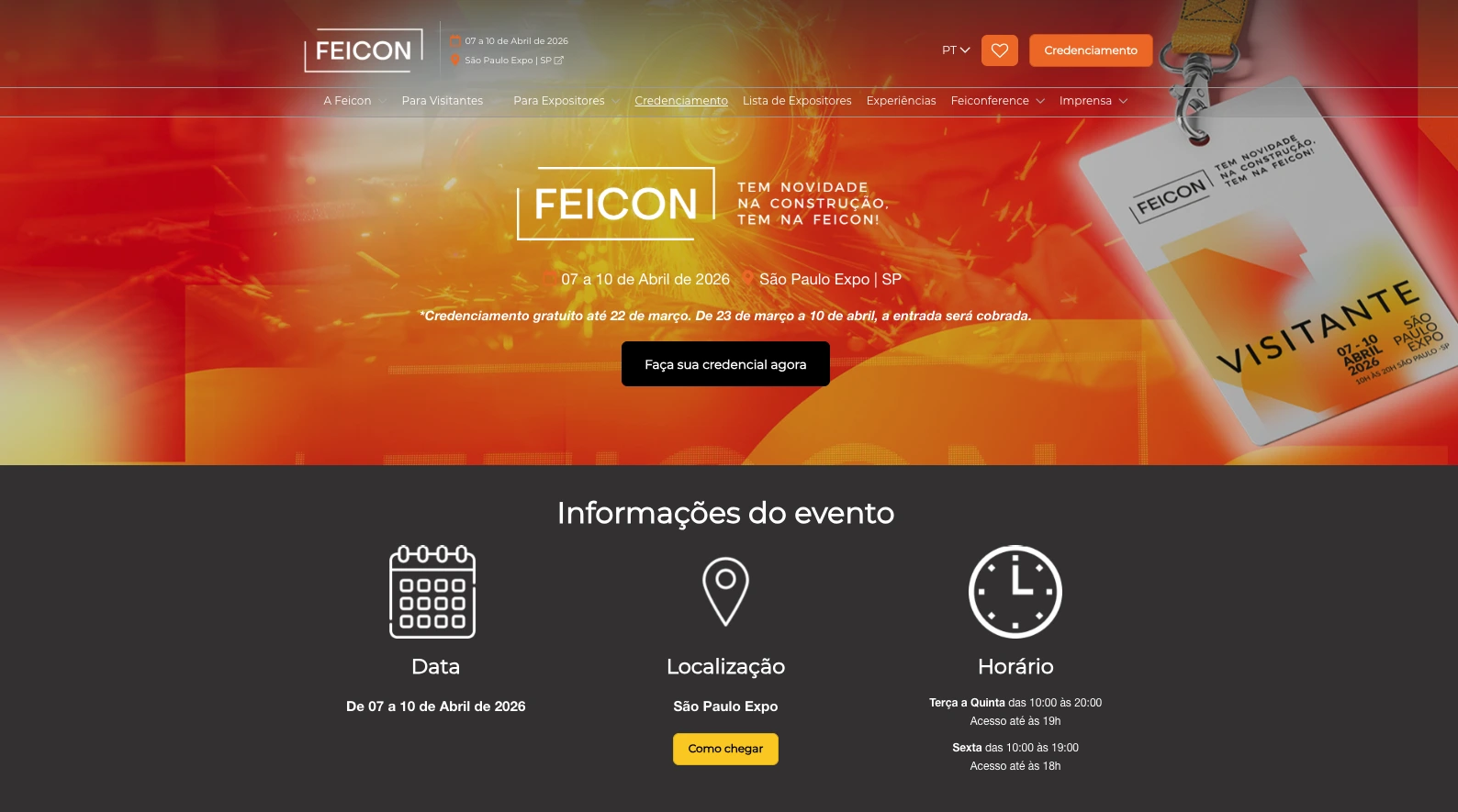 Credenciamento para a Feicon 2026