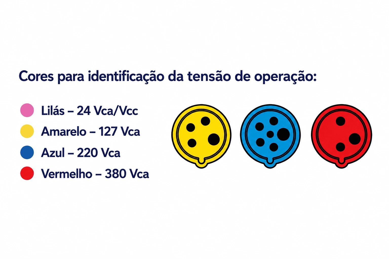 identificação de tensão de operação de plugues e tomadas