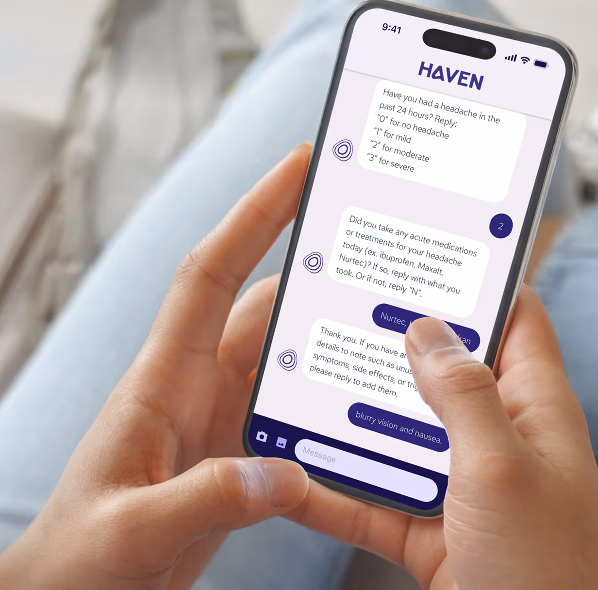 Haven will check in regularly to track your progress