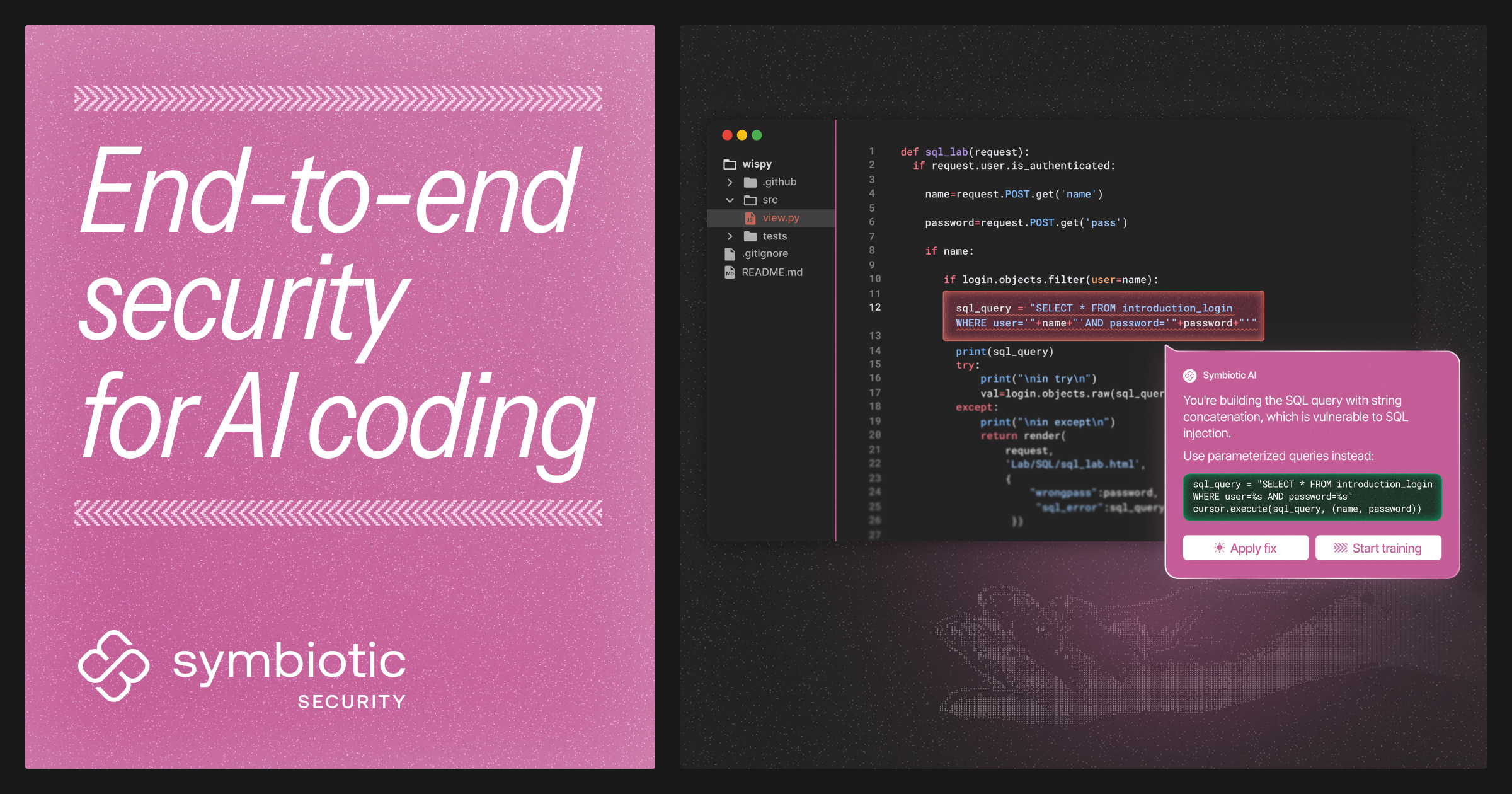 Symbiotic Security - End to End security for AI coding
