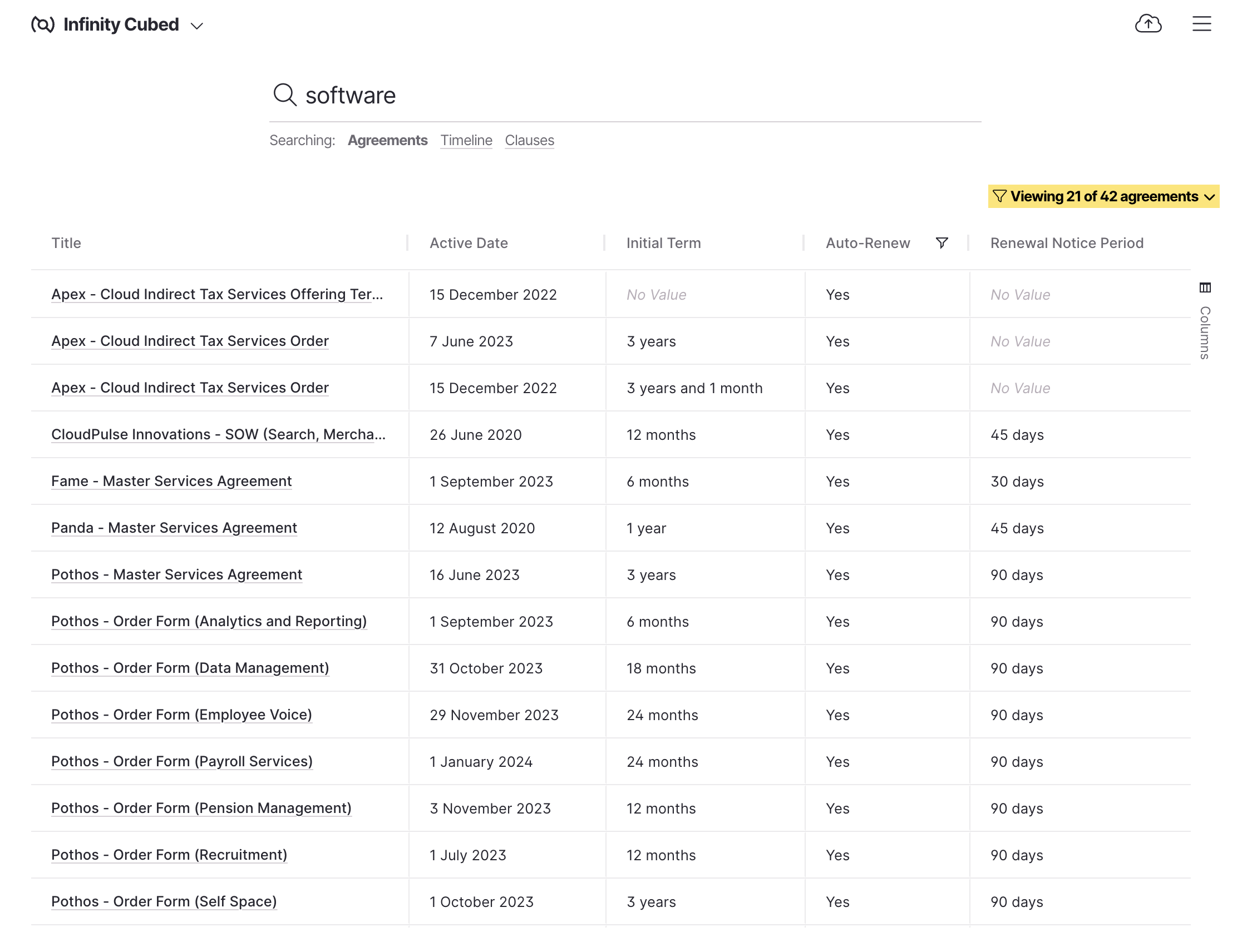 A screenshot of the grid in Nomio.