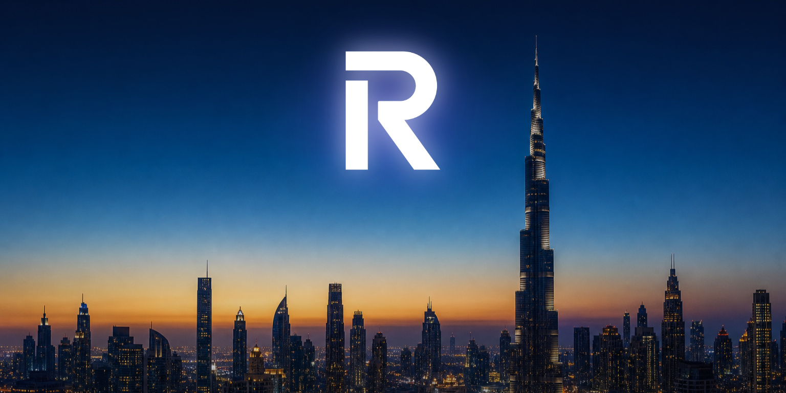 Revolut logo over the Dubai skyline, marking its UAE Central Bank licence in 2026