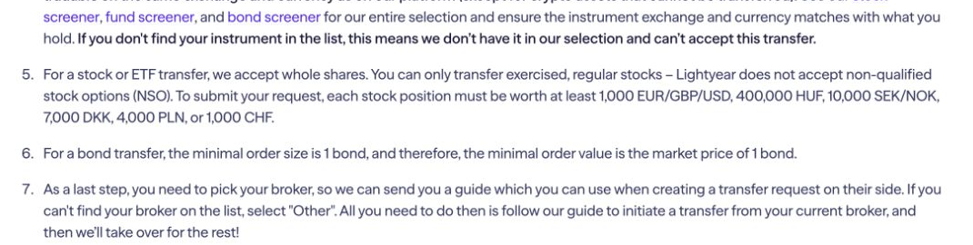 Lightyear Ireland whole-share transfer threshold