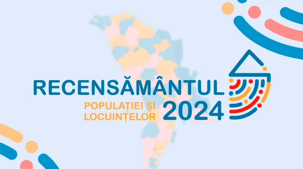 Banner pentru Recensământul Populației și Locuințelor din Moldova din 2024