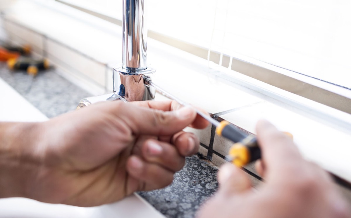 Tapware being fitted