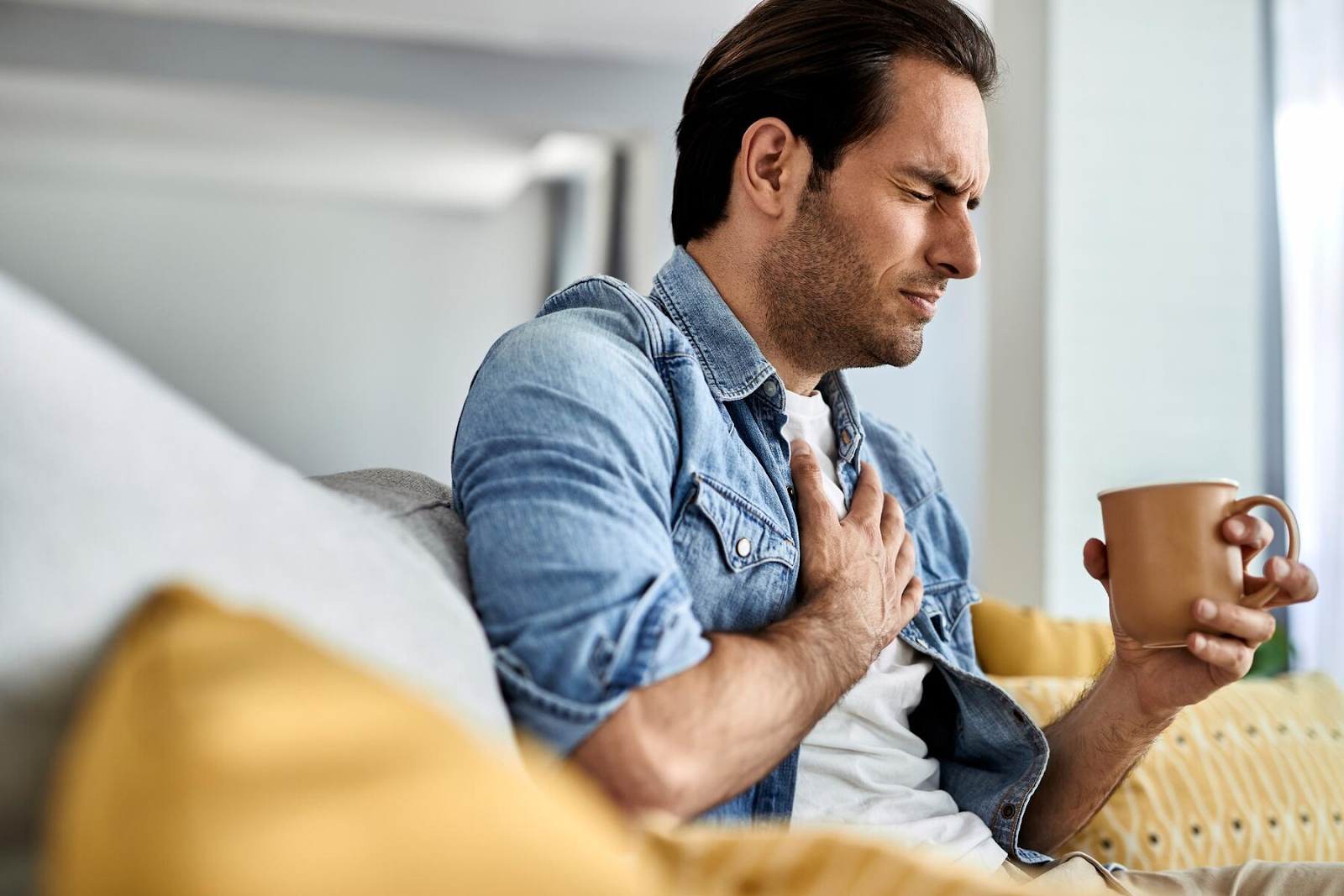 A man having heart attack