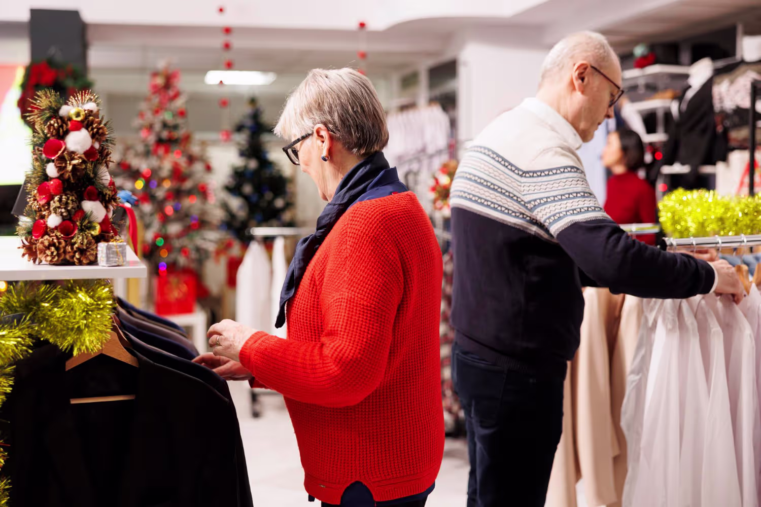 Elderly couple shopping