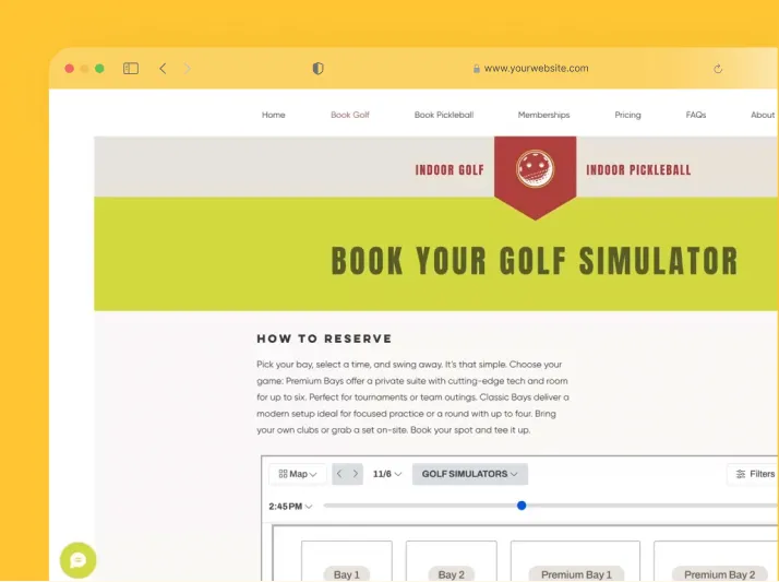 Bookings live on your website