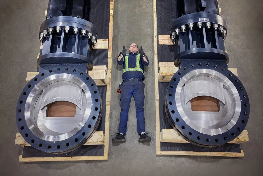 Large Titanium Coated SlurryFlo Control Valves