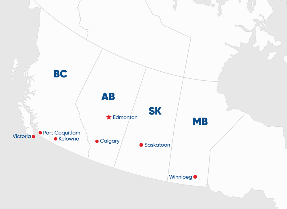 Canada Map - Summit western Canada locations