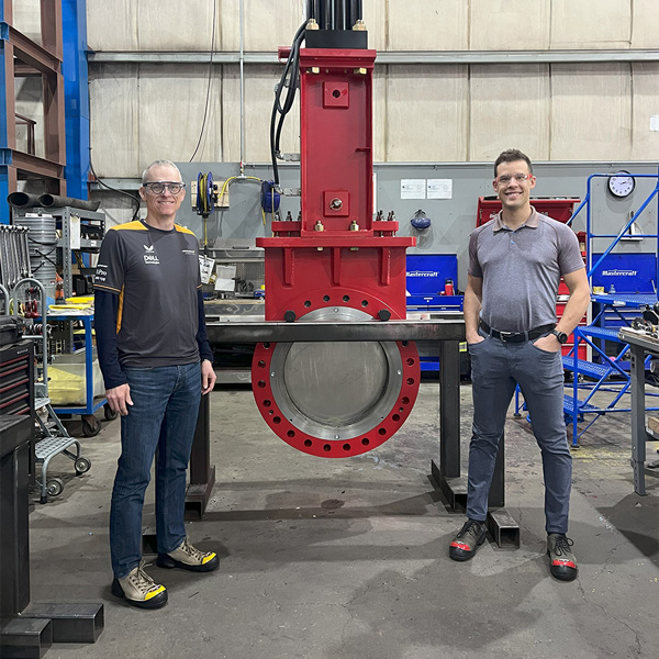 Sean and Gareth with SlurryFlo Control Valve