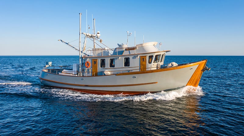 He Spent 23,000 Hours Building Her. This William Garden Trawler Is Now Listed at $550,000 CAD
