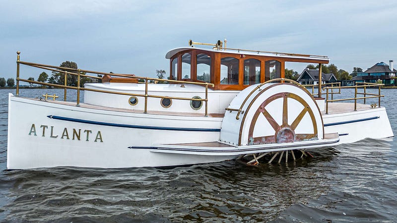 For Auction: Paddle-Wheel Motor Yacht ATLANTA (€50,000 Starting Bid)