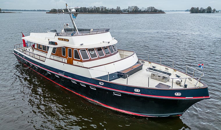 Charter a WWII-Era Wooden Classic: M/Y 'Croix du Sud' Now Available for Day Hire in the Netherlands