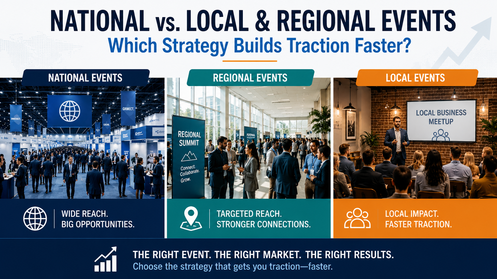 National vs. Local and Regional Events: Which Strategy Builds Traction Faster?