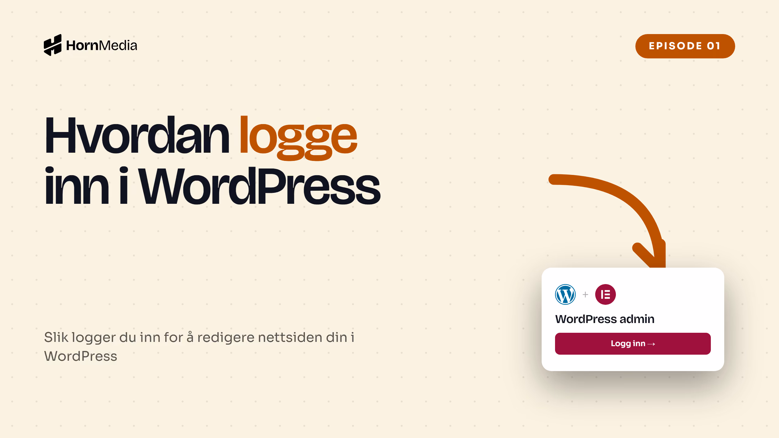 Skjermbilde av WordPress innloggingsside – opplæringsvideo om hvordan du logger inn i WordPress