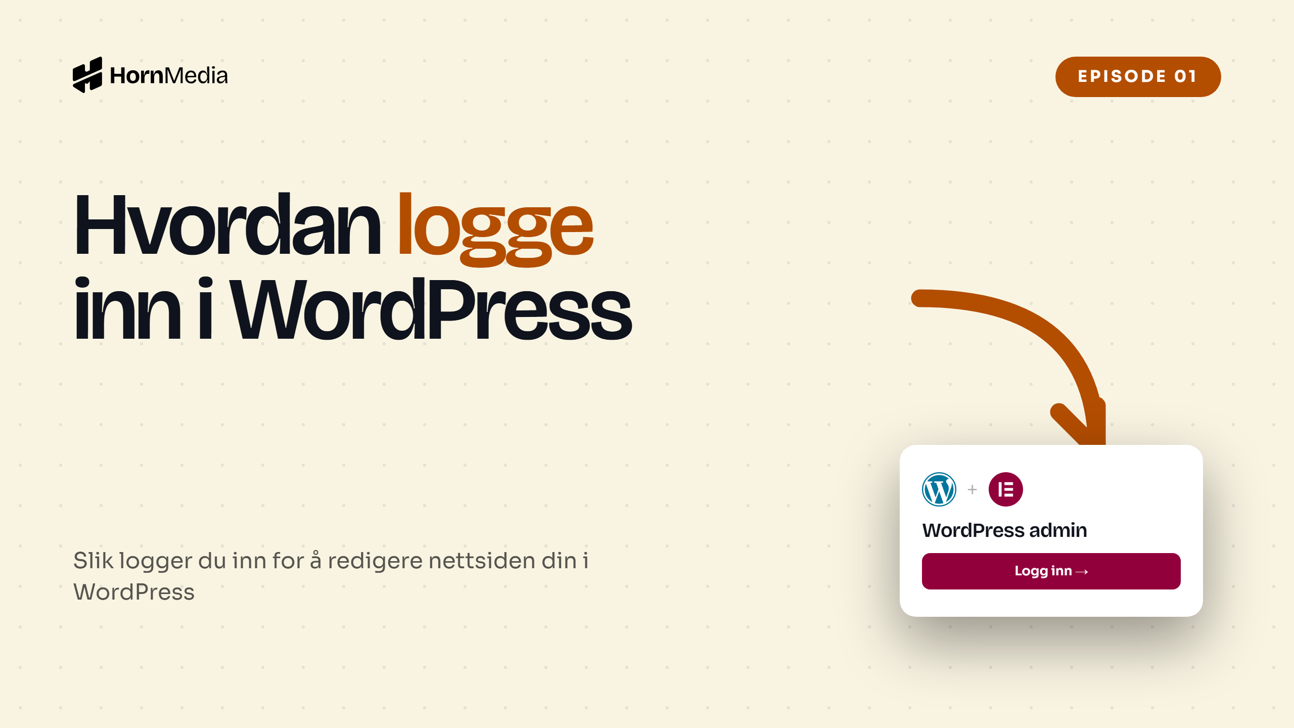 Skjermbilde av WordPress innloggingsside – opplæringsvideo om hvordan du logger inn i WordPress