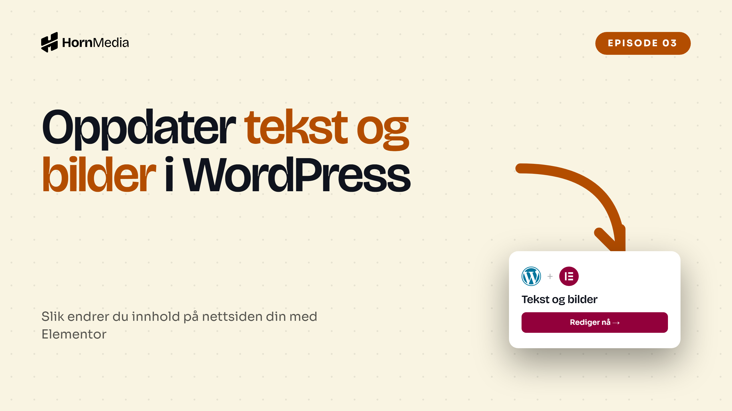 Skjermbilde av Elementor-redigering i WordPress – opplæringsvideo om hvordan du oppdaterer tekst og bilder
