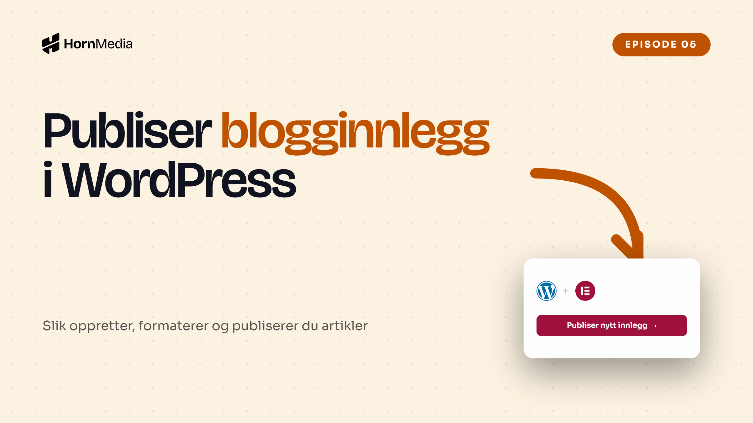 Skjermbilde av nytt blogginnlegg i WordPress – opplæringsvideo om hvordan du publiserer artikler