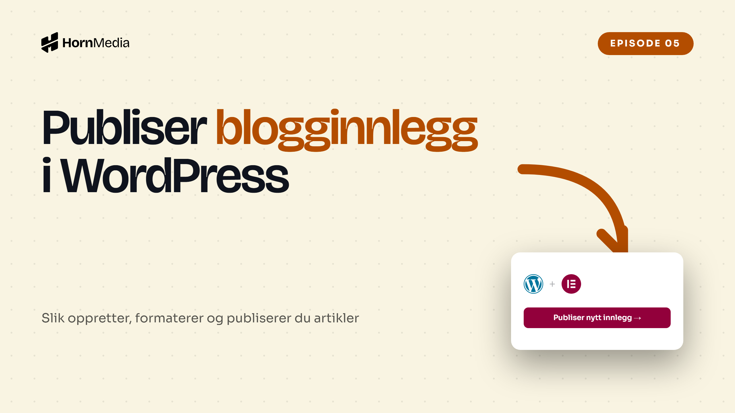 Skjermbilde av nytt blogginnlegg i WordPress – opplæringsvideo om hvordan du publiserer artikler