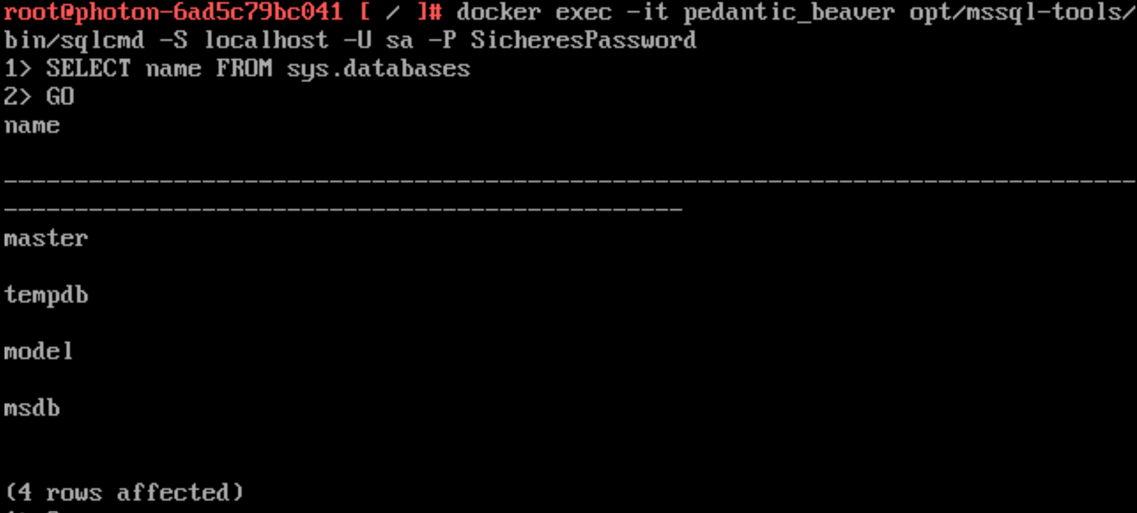 SQL Server beantwortet die Query