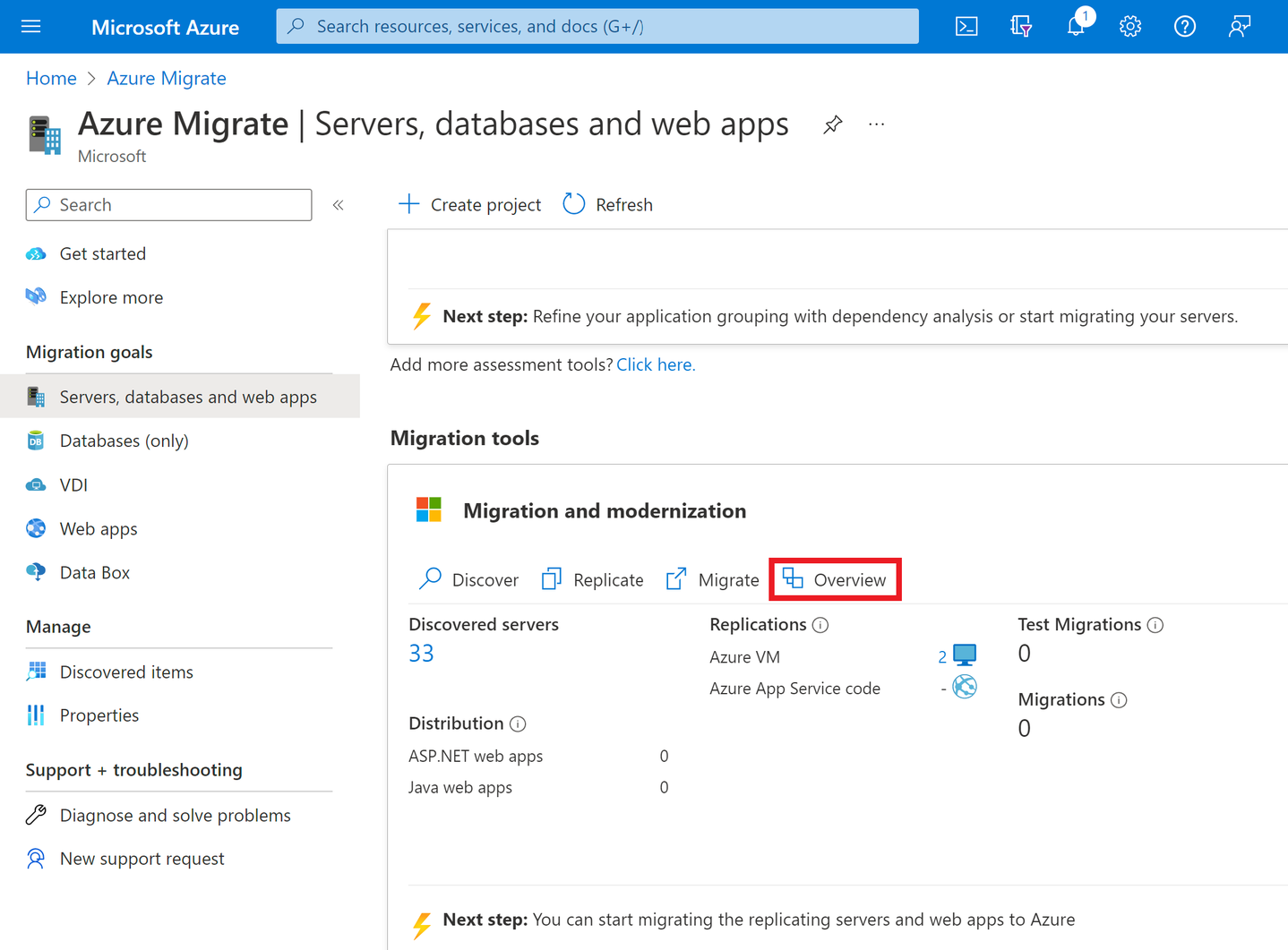 Migrations-Wizard: Overview Link