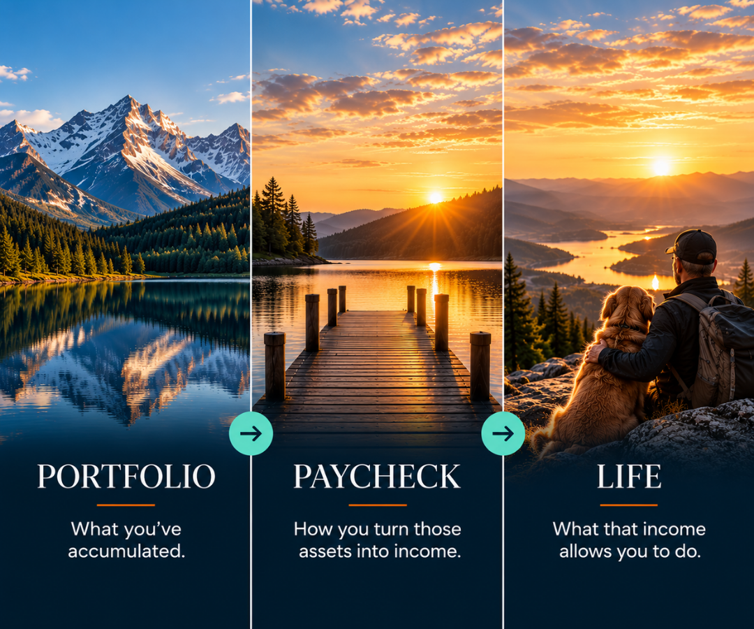 Build a coordinated retirement strategy through portfolio, paycheck, life