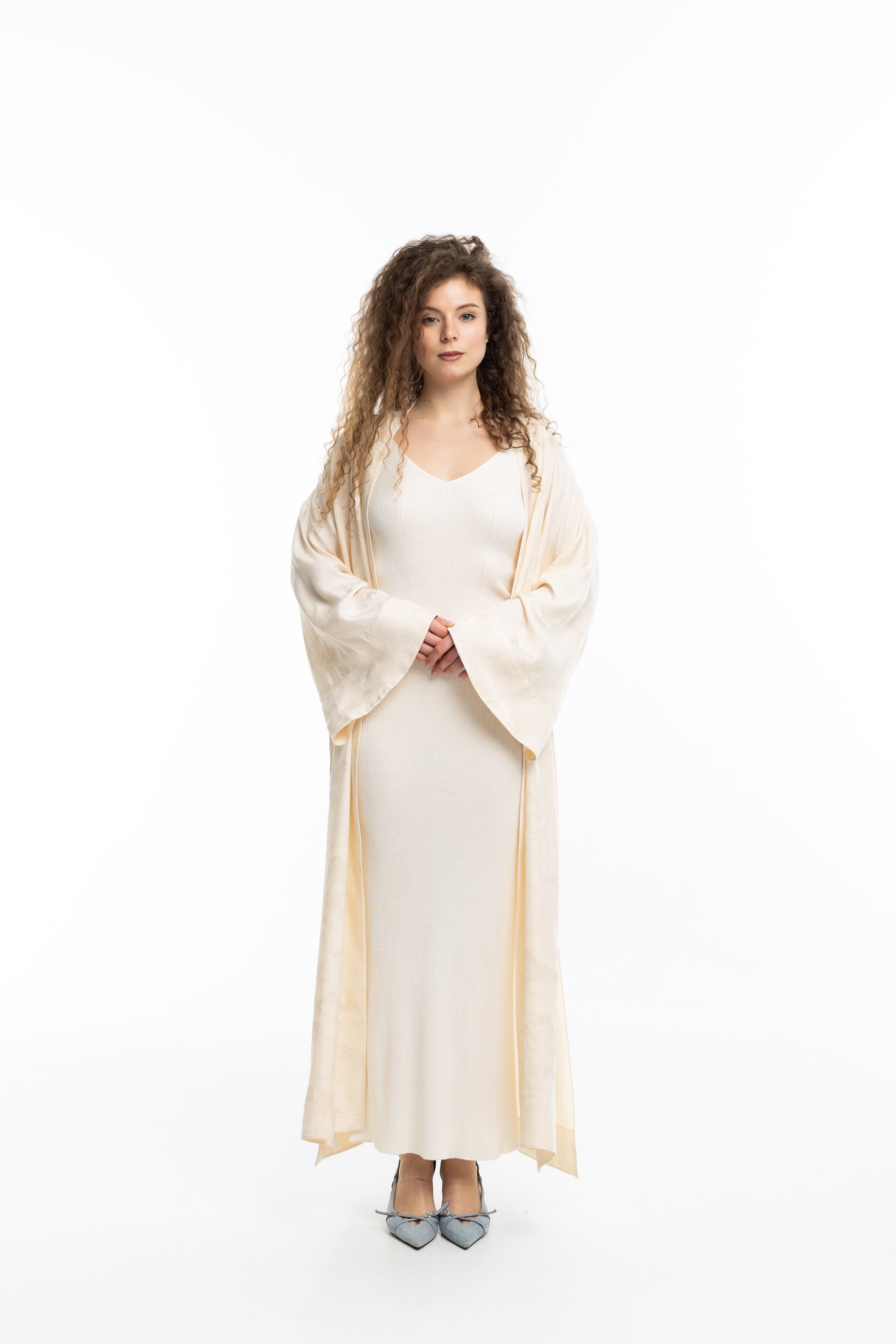Кімоно жакардове, колір молоко, розмір one size — Ruslana Karika, фото 1