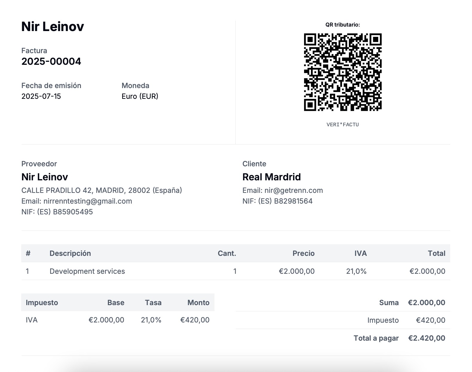 Create invoice