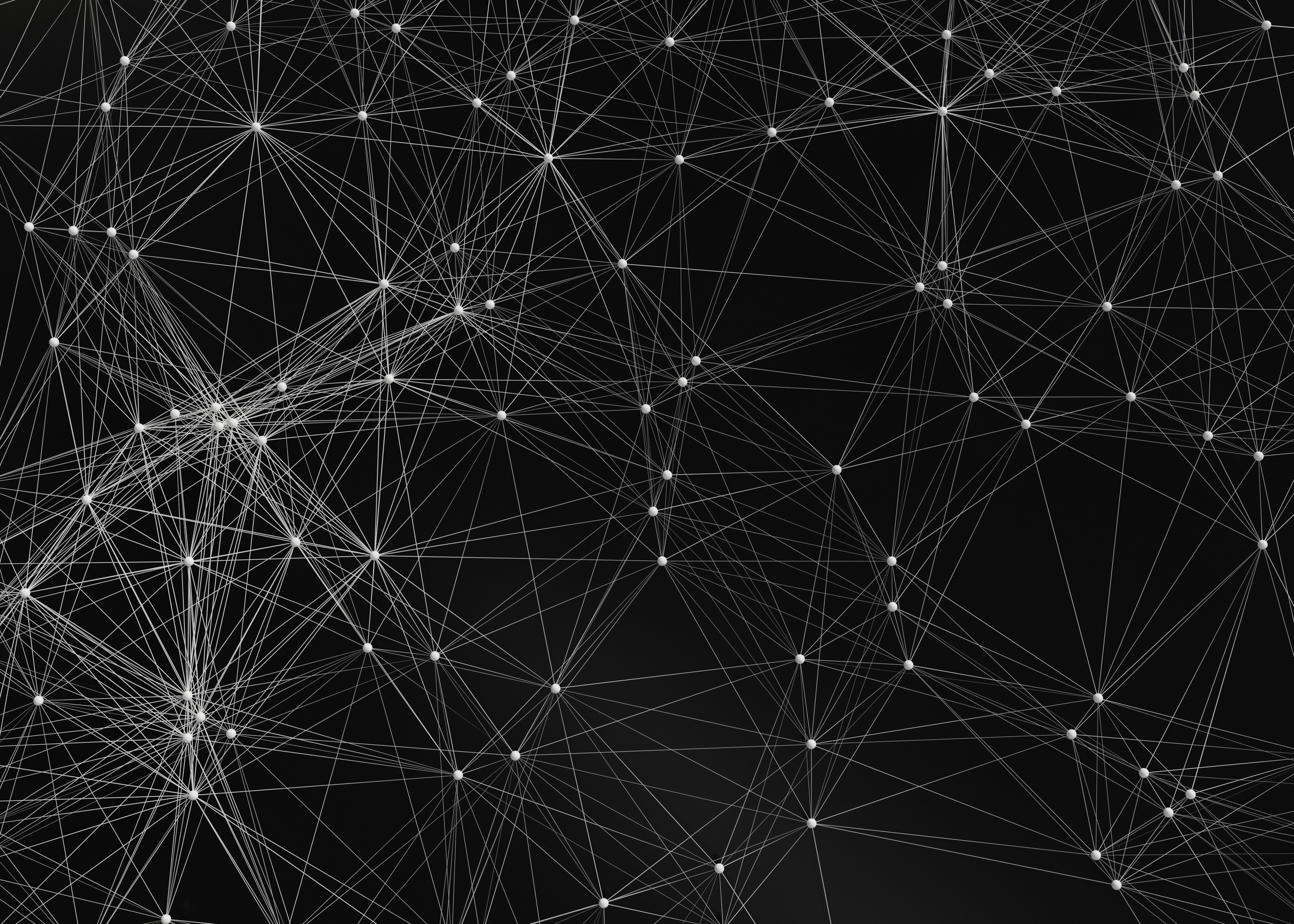 Abstract network of interconnected glowing data points
