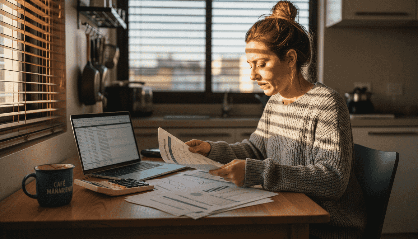Mujer analizando y comparando informes sobre distintos activos del mercado