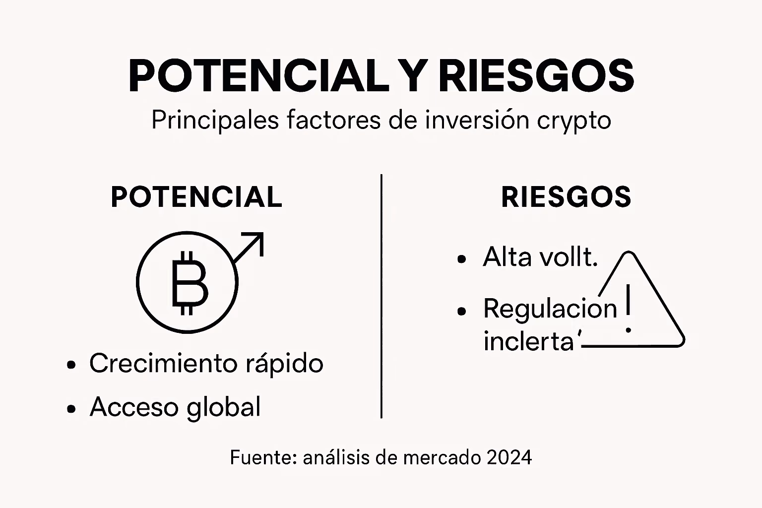 Infografía sobre las oportunidades y los riesgos de las criptomonedas