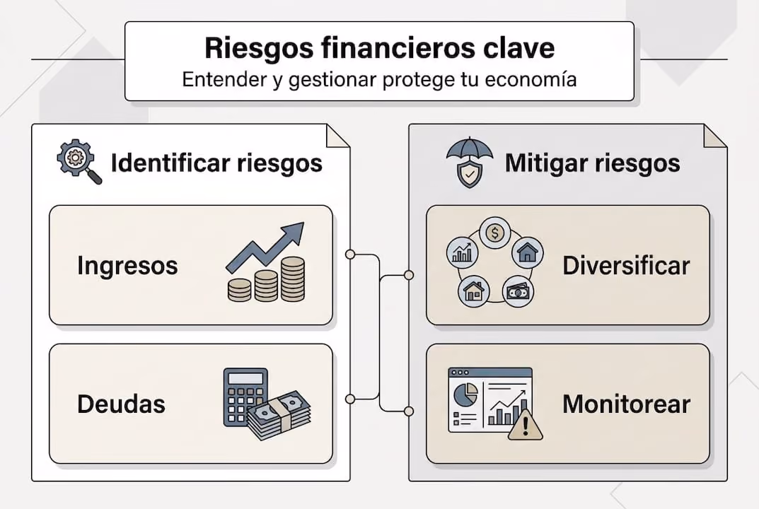 Infografía sencilla sobre los principales riesgos financieros