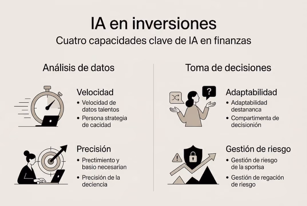 Infografía sobre las principales aplicaciones de la inteligencia artificial en el mundo de las inversiones