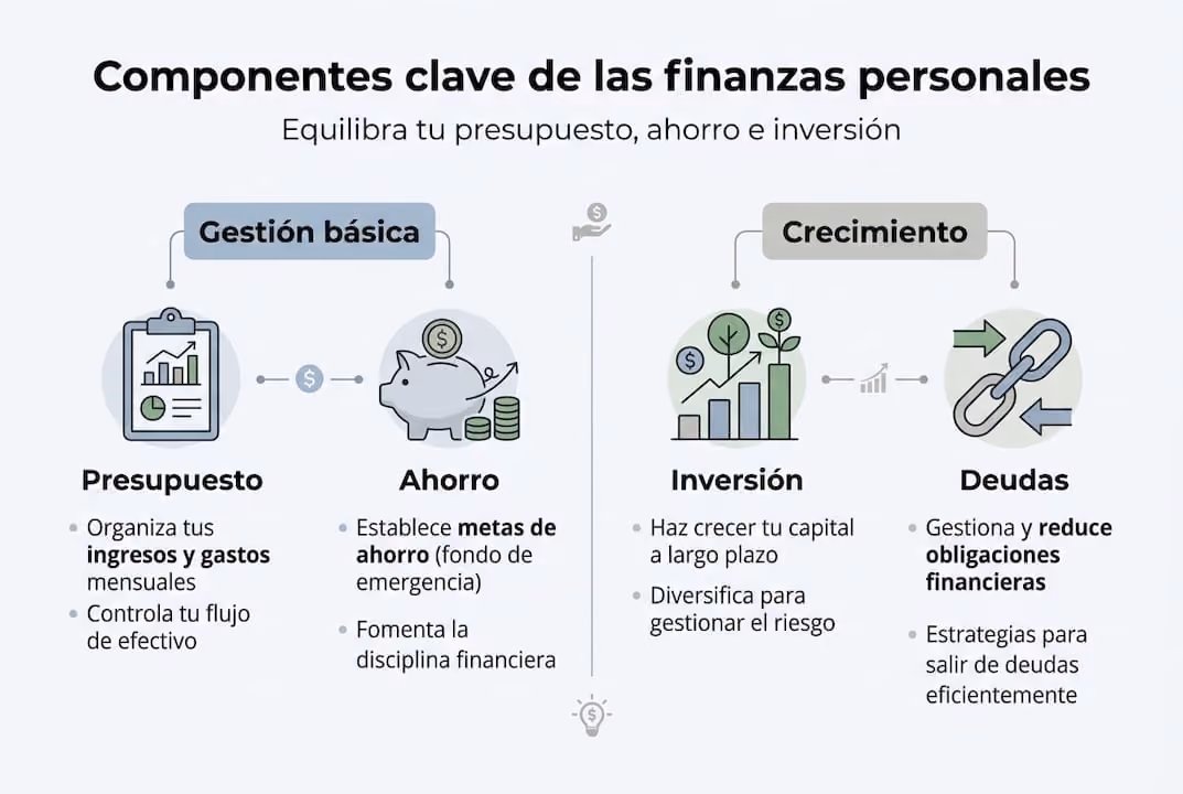 Infografía: los pilares fundamentales de las finanzas personales