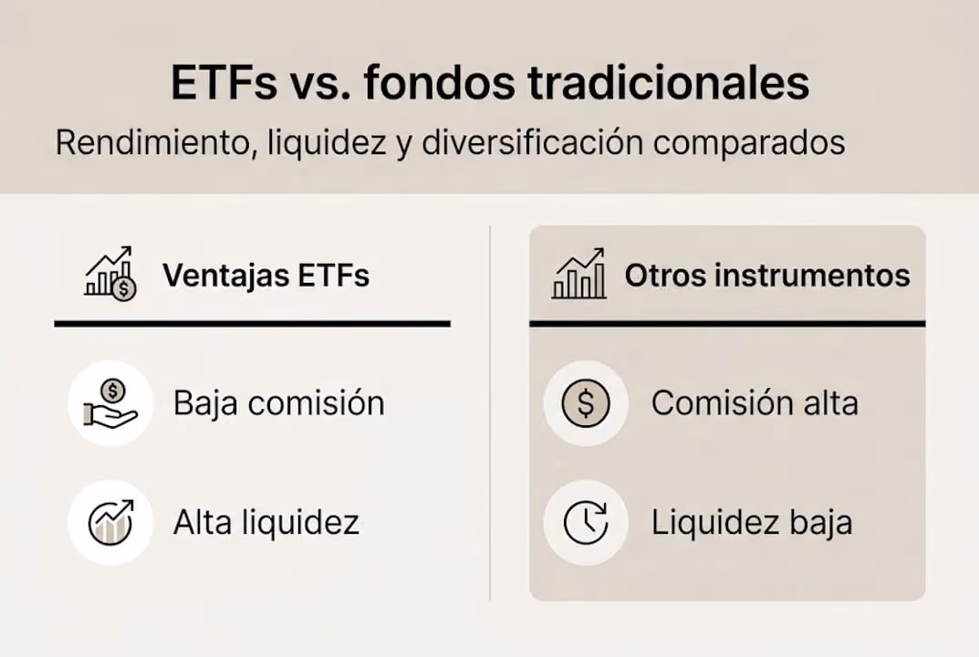 Infografía: Diferencias clave entre ETFs y fondos de inversión