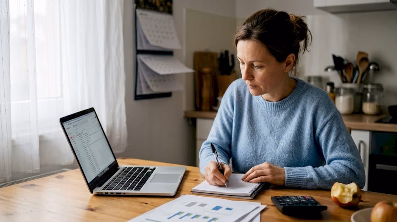 Una mujer analiza cómo distribuir su inversión para lograr un portafolio más equilibrado.